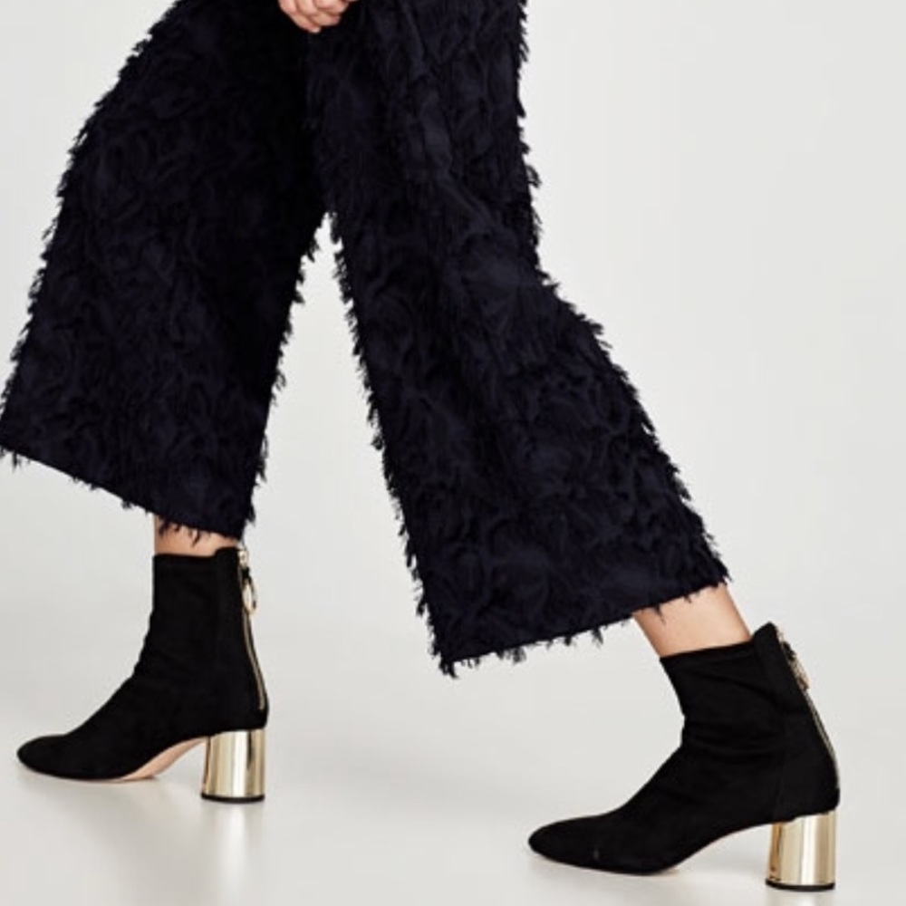 Zara mirrored heels booties